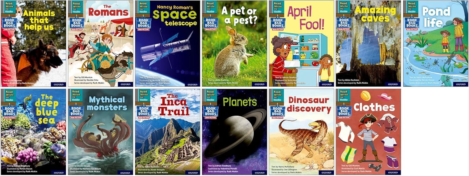 Read Write Inc. Phonics Book Bag Books Set 7 Grey Non-Fiction Mixed Pack of 13