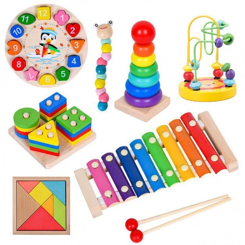 Montessori Early Education Wooden Baby Intellectual Development Toys Music Funny Hand Knock Toy for 1-3 Year Old-9