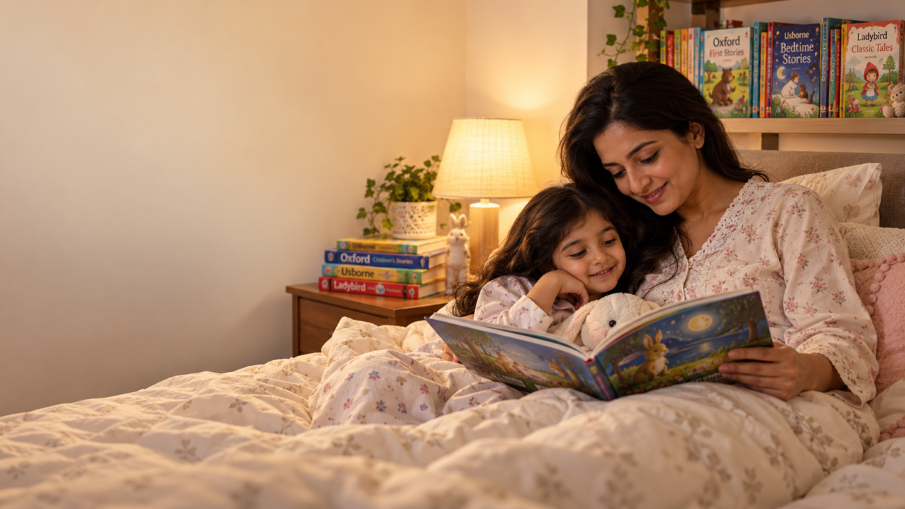 Discover the benefits of reading story books before sleep for children.
